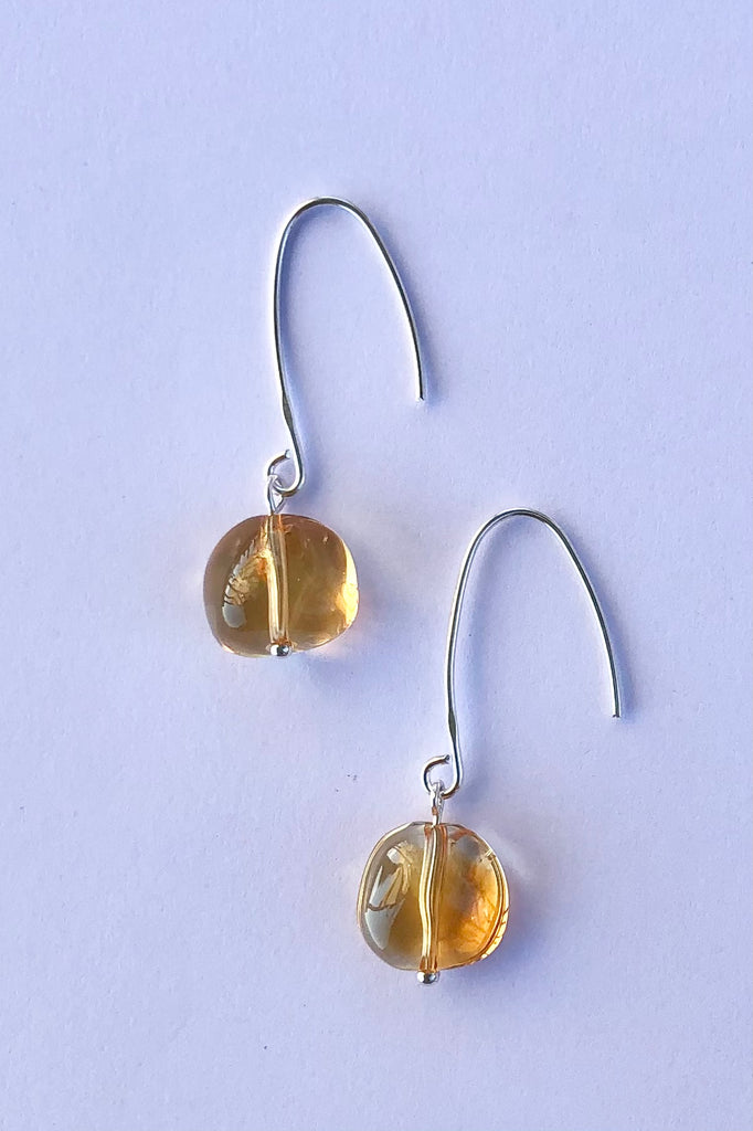 a simple and beautiful design, these gorgeous Citrine gemstones are like a little drop of sunshine and they tremble prettily when they are worn.  