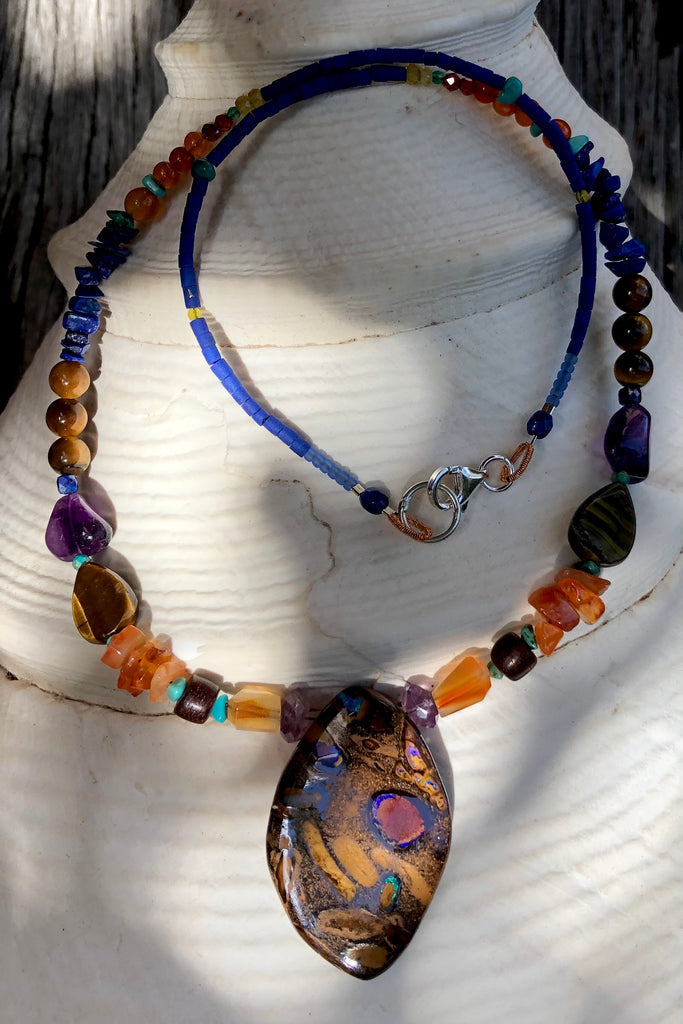 australian opal pendant necklace