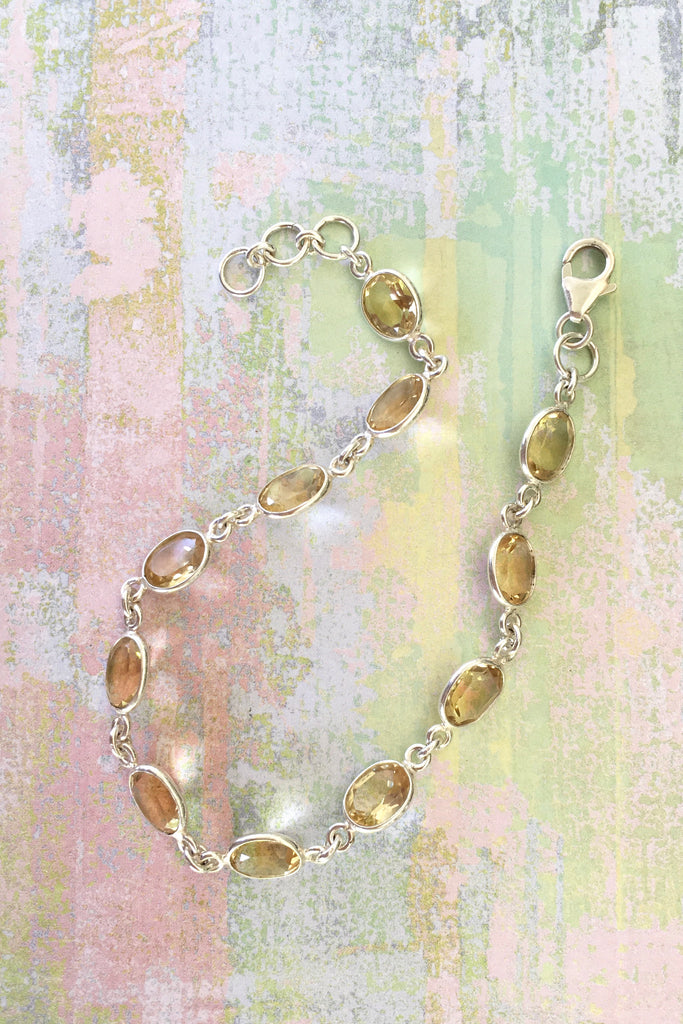 yellow citrine chain bangle