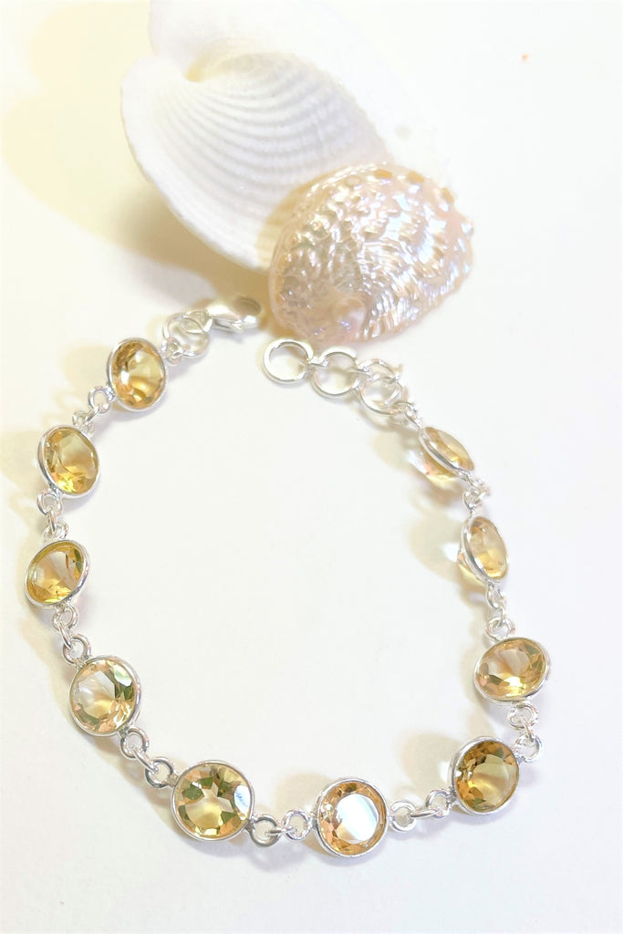 yellow citrine gemstone chain bracelet