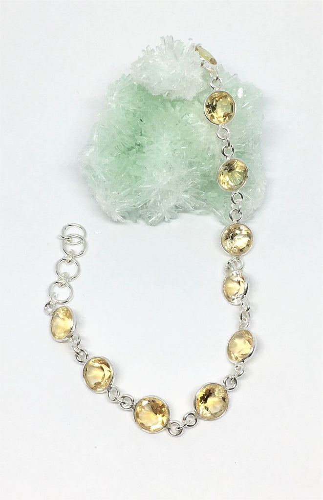 yellow citrine gemstone chain bracelet