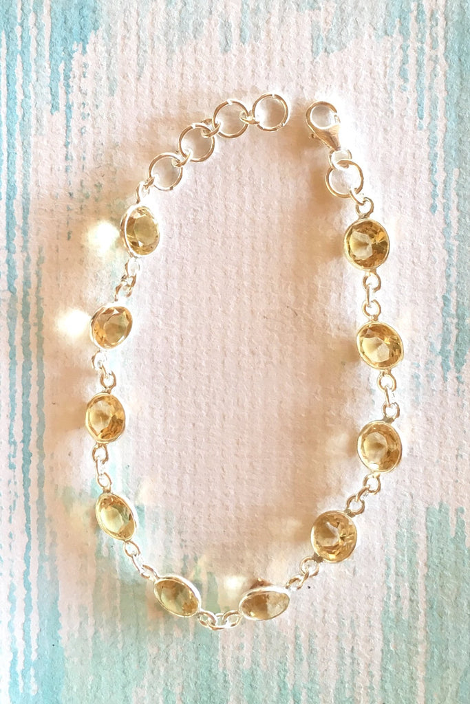 Oracle yellow citrine gemstone bracelet