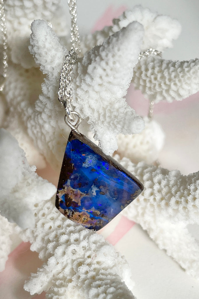 This genuine Australian Opal pendant stone was cut and polished in Australia. 
