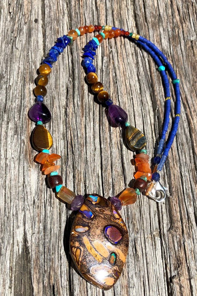 australian opal pendant necklace