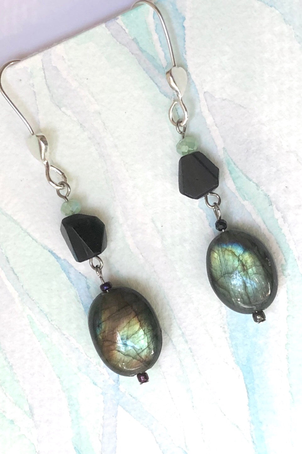 Labradorite shop earrings silver