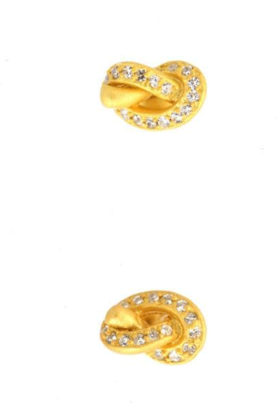 Earrings Chocca Luna Knot with white Topaz Gemstones