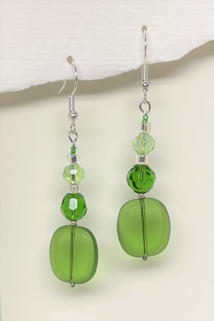 The Earrings Green Trio Drop are the perfect pop of summer green for your next special event.