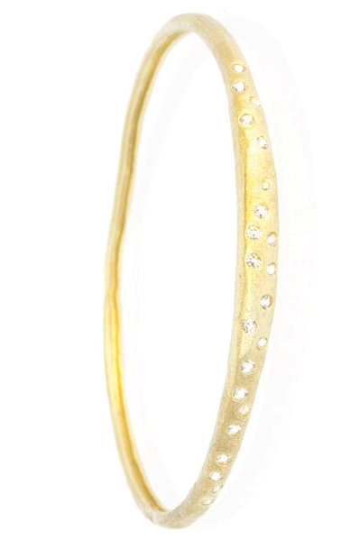 Bangle Chocca Starry Night with white Topaz Gemstones, luna style gem